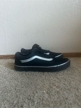 Vans Old Skool Black Silver Canvas Suede Skate Shoes Mens Size 8 Low Top Used